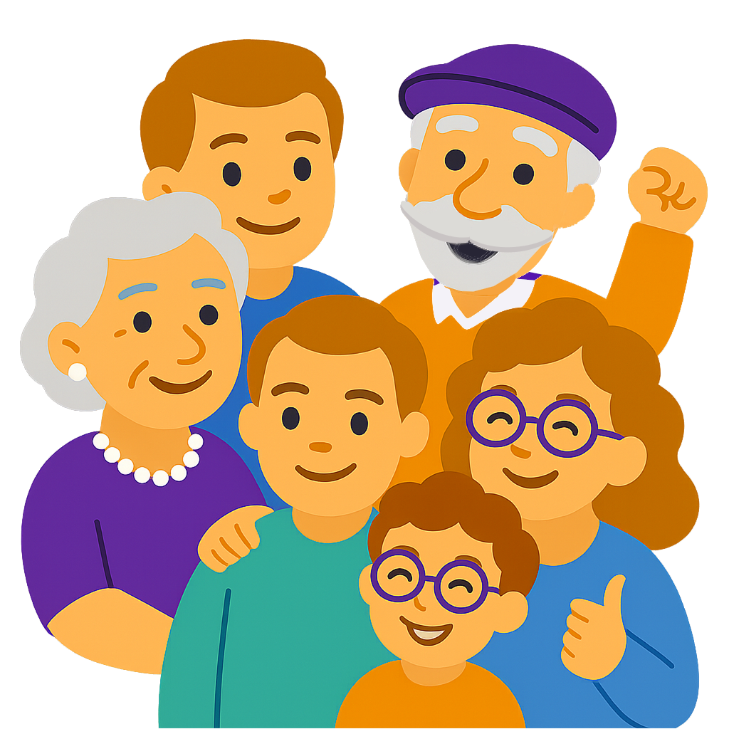 Famille icône de Gena-App, application de jeux intergénérationnels