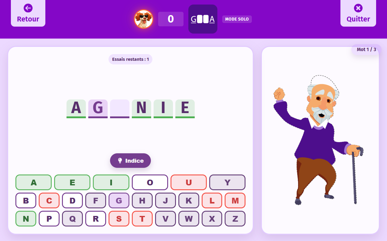 La Casquette de Papy : le jeu de lettres sur Gena-App